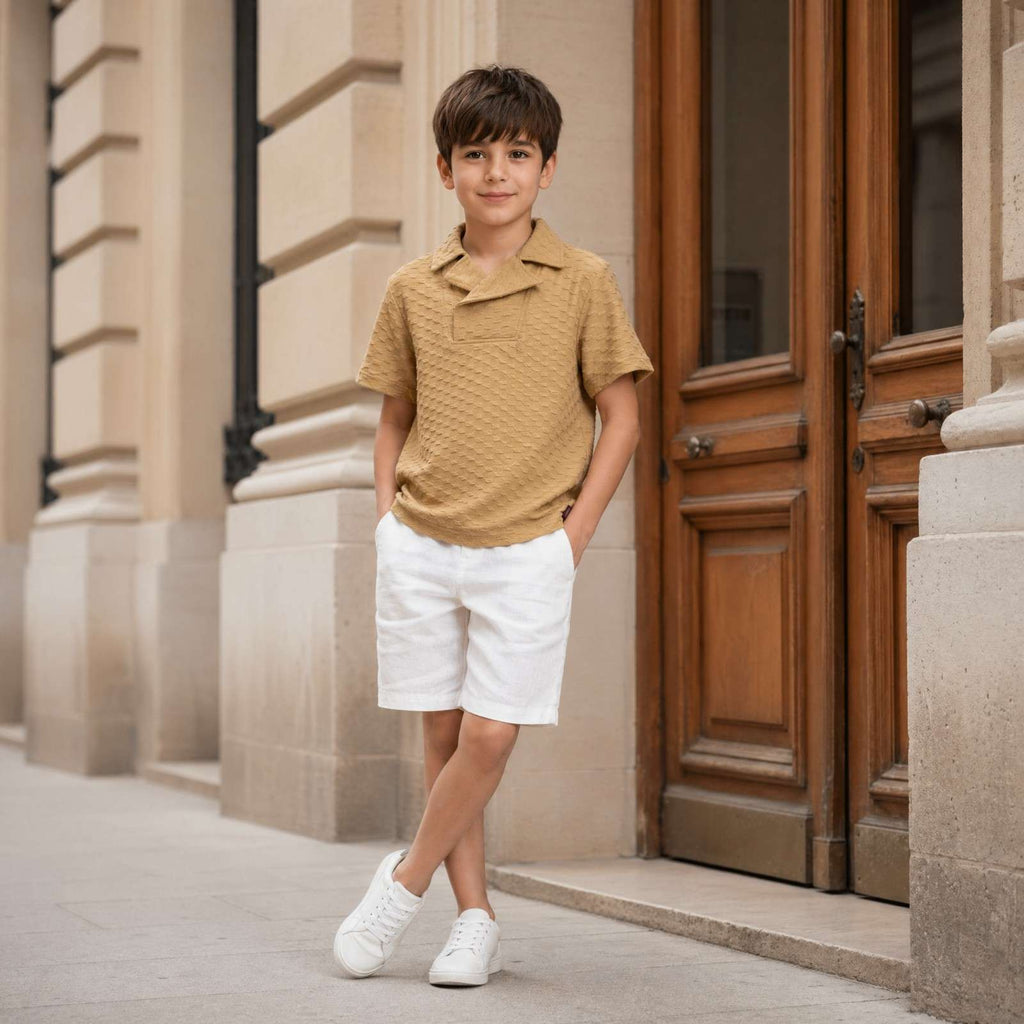 Boys 100% Cotton Textured Cozy Pop T-Shirt
