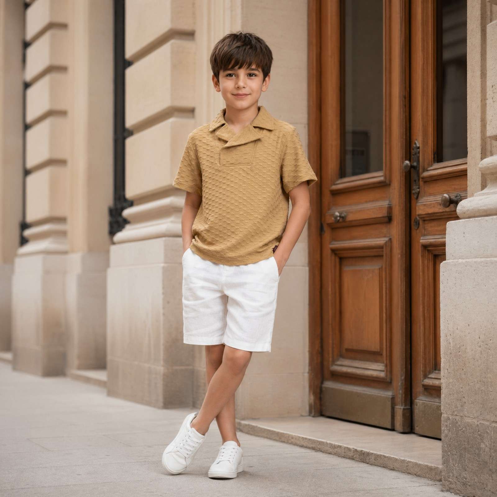 Boys 100% Cotton Textured Cozy Pop T-Shirt