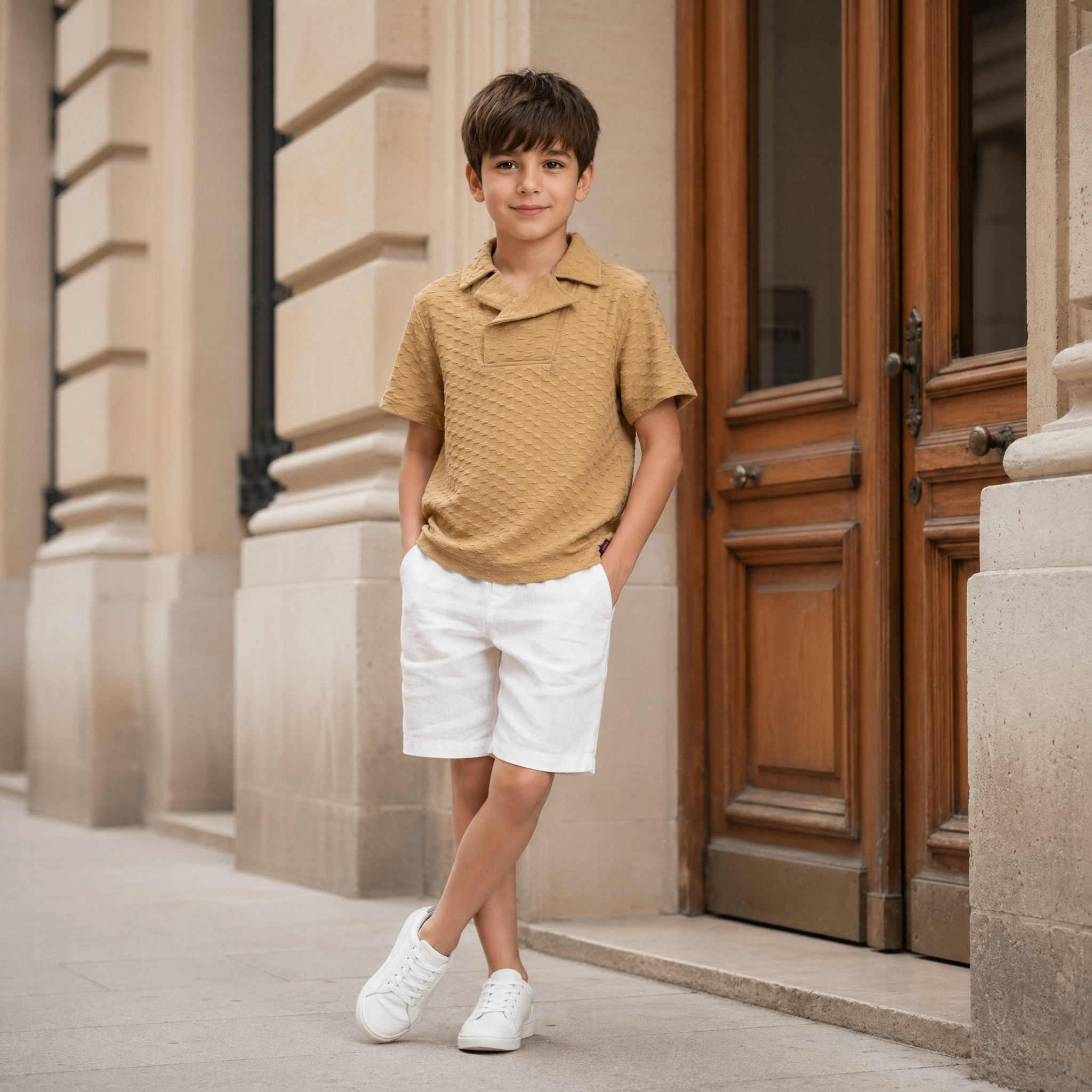 Boys 100% Cotton Textured Cozy Pop T-Shirt