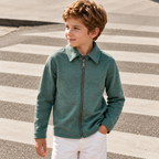 Clubhouse Junior T-Shirt - Green Zip-Up T-Shirt for Boys