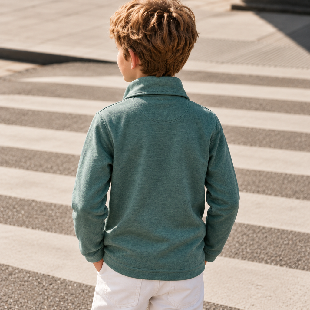 Clubhouse Junior T-Shirt - Green Zip-Up T-Shirt for Boys