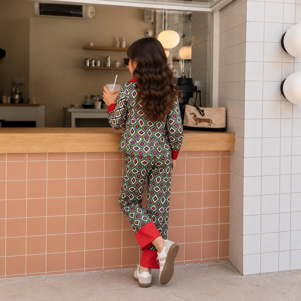 Girls Retro Print Co-ord Set