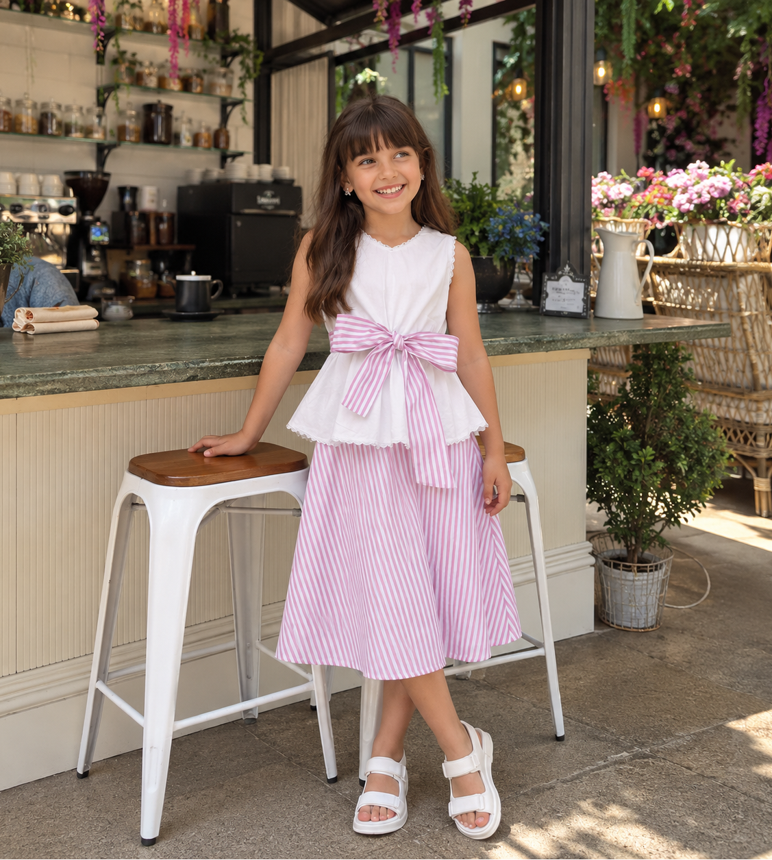 The Positano Bow Co-ord Set |  Elegant Summer Outfit for Girls