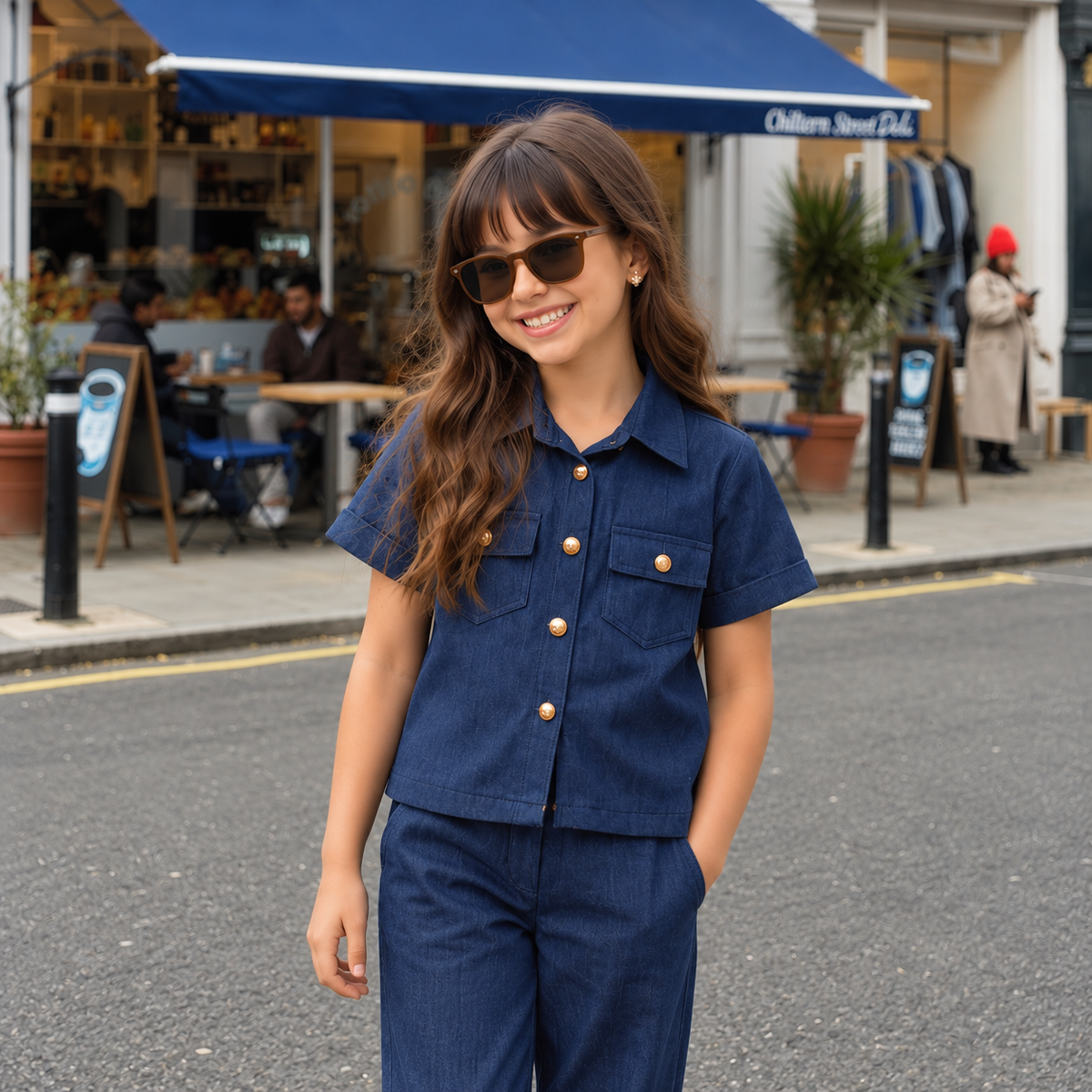 Girls 100% Cotton Denim Play & Wander Co-ord Set