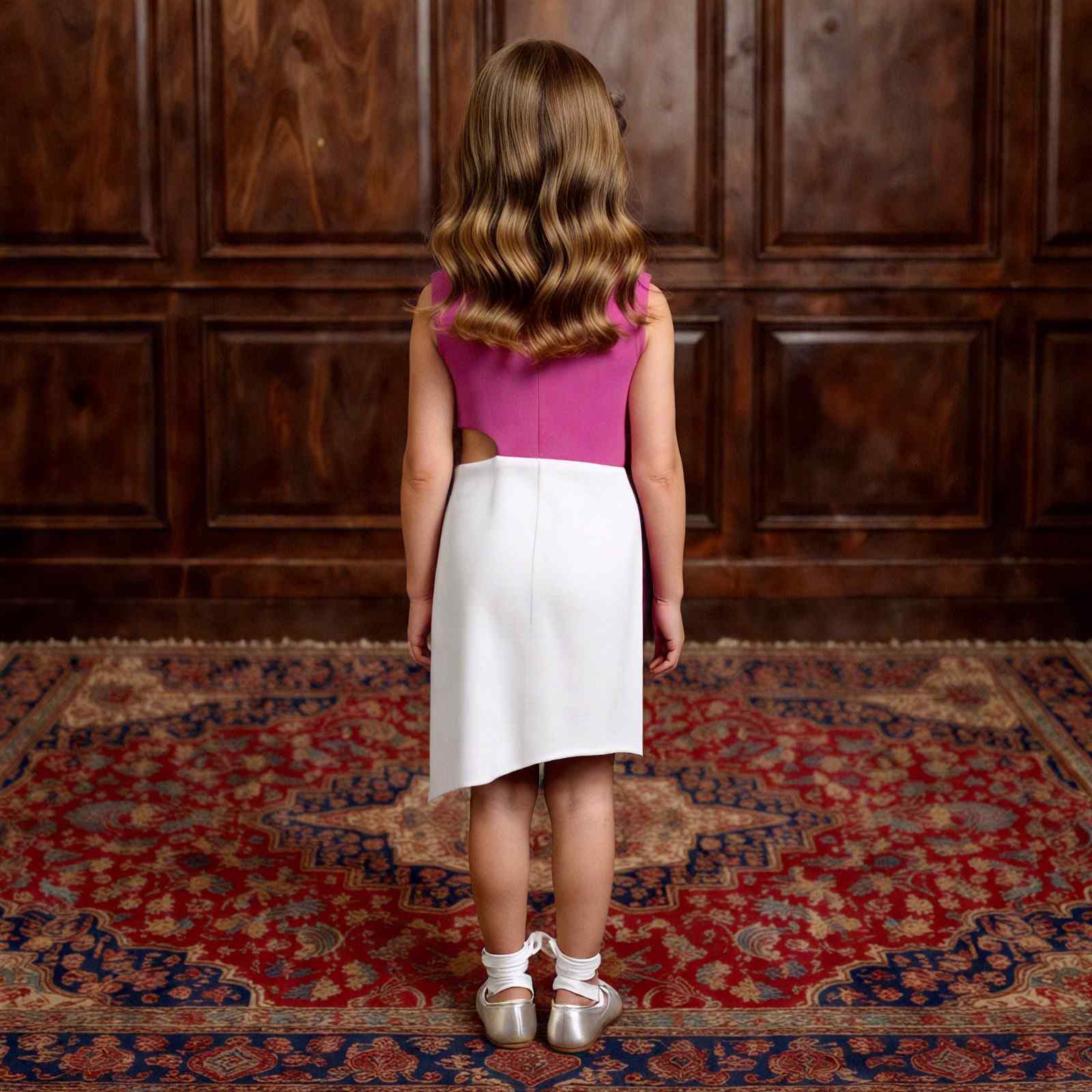 Girls pink dress with soft fabric and lining 