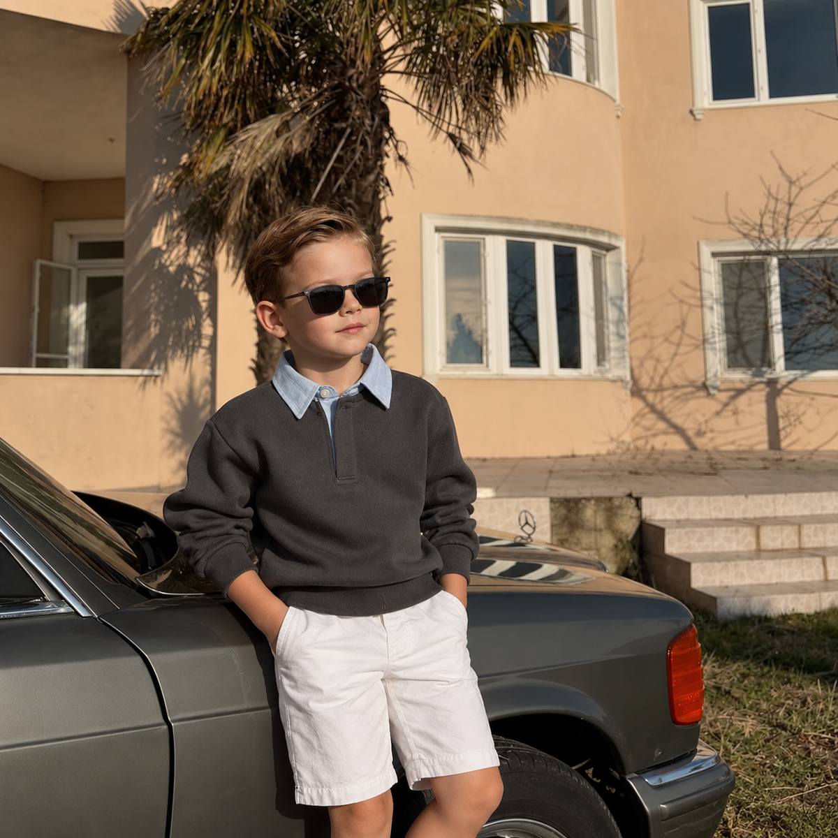 Boys Contrast Collar Sweatshirt - Frame Me Cozy