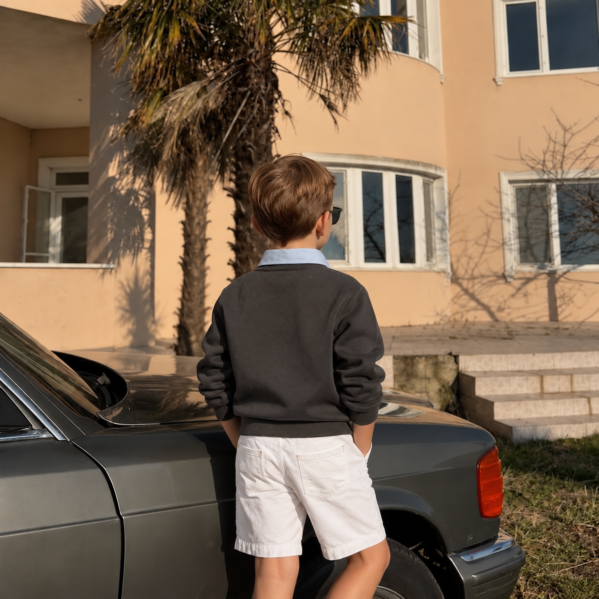 Boys Contrast Collar Sweatshirt - Frame Me Cozy