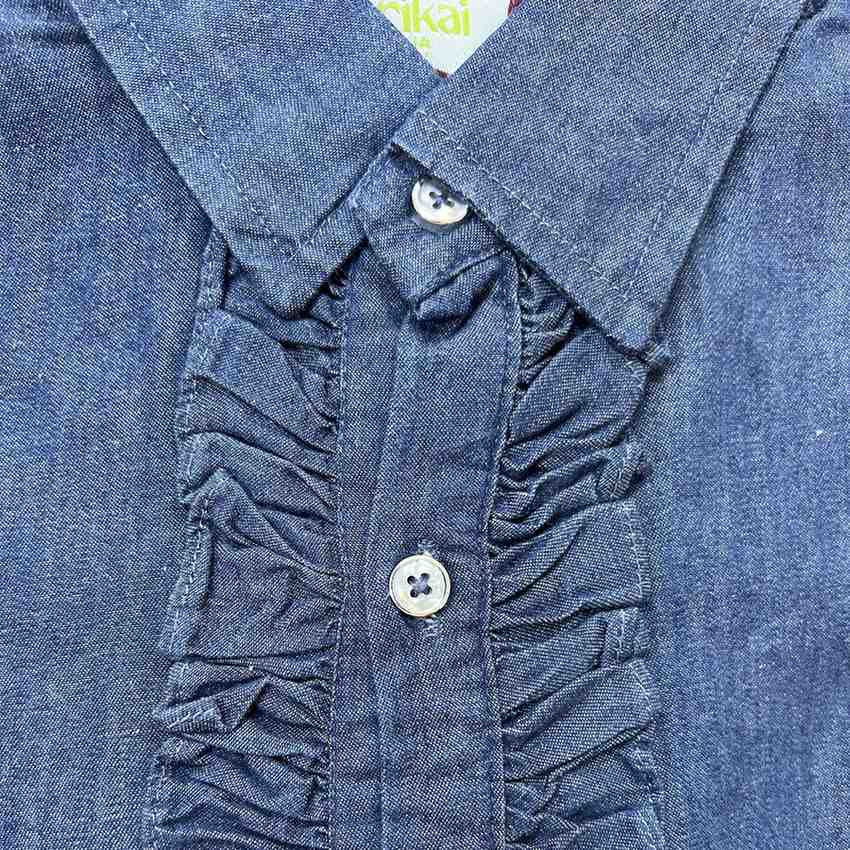 Boys 100% Cotton Ruffled Western Denim Shirt