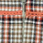Girls checked tweed fabric with back zip skirt and crochet trim detail