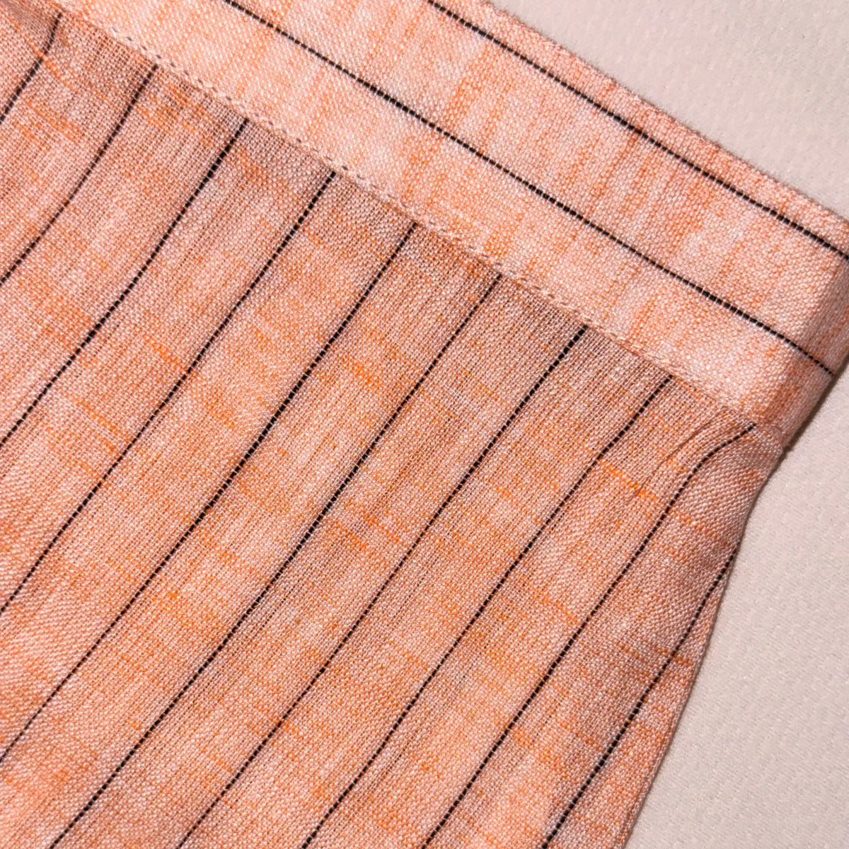 Sunset in Capri Co-ord Set | Cotton-Linen Ruffle Top & Striped Pants