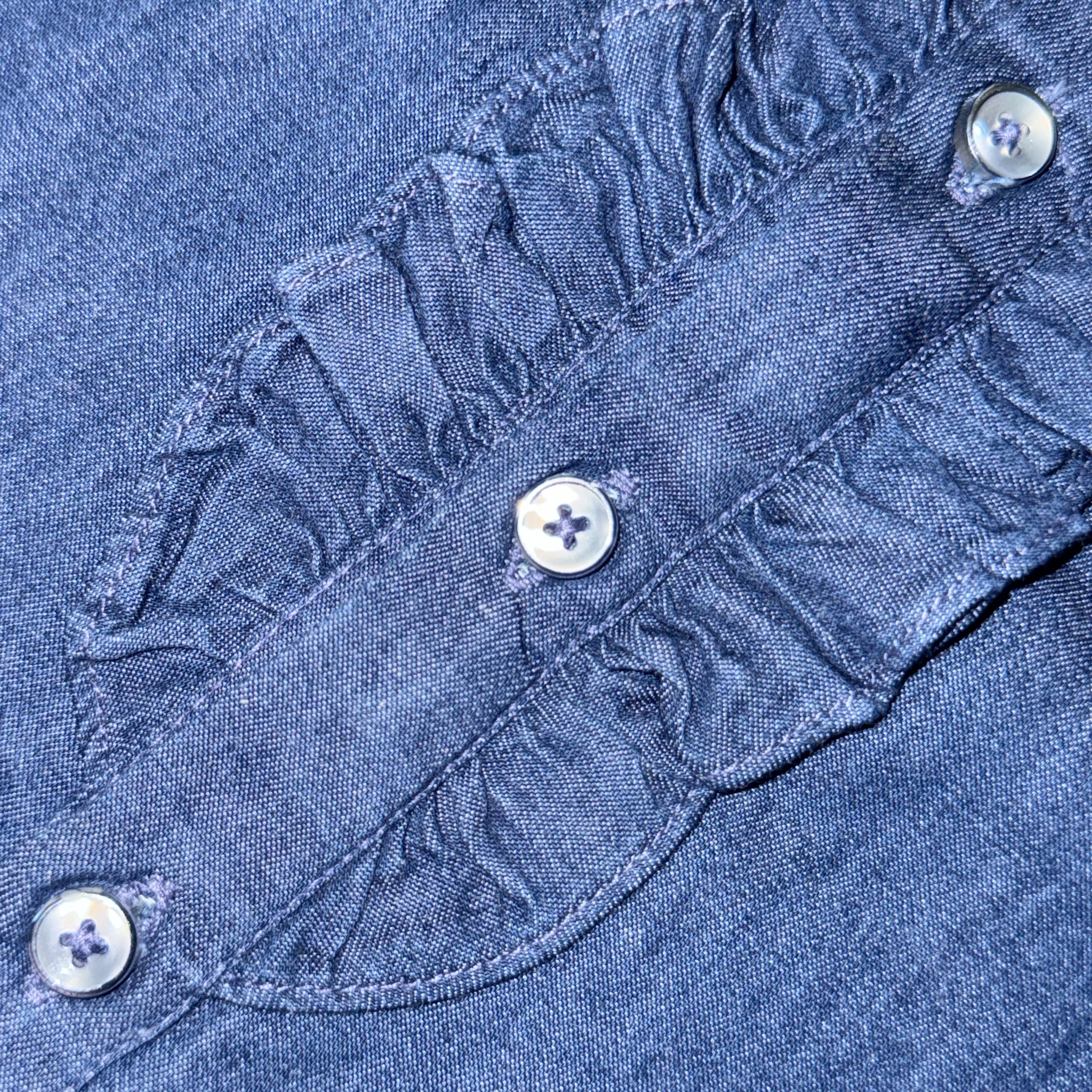 Boys 100% Cotton Ruffled Western Denim Shirt