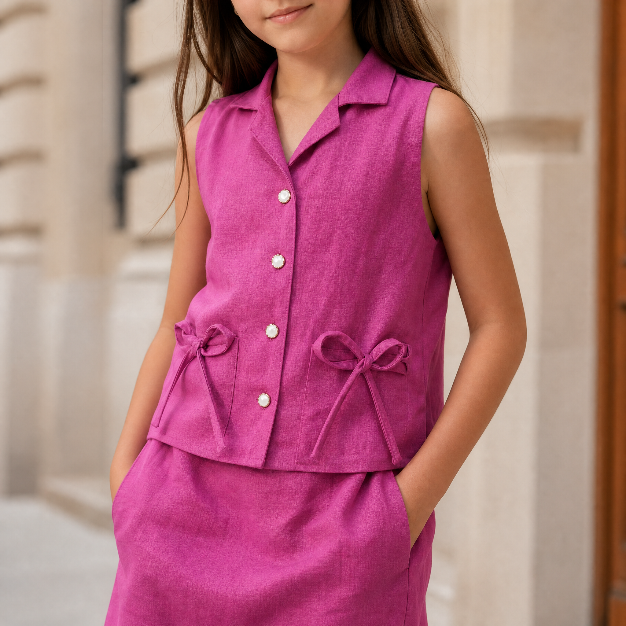 Girls Cotton-Linen Summer Heiress Set
