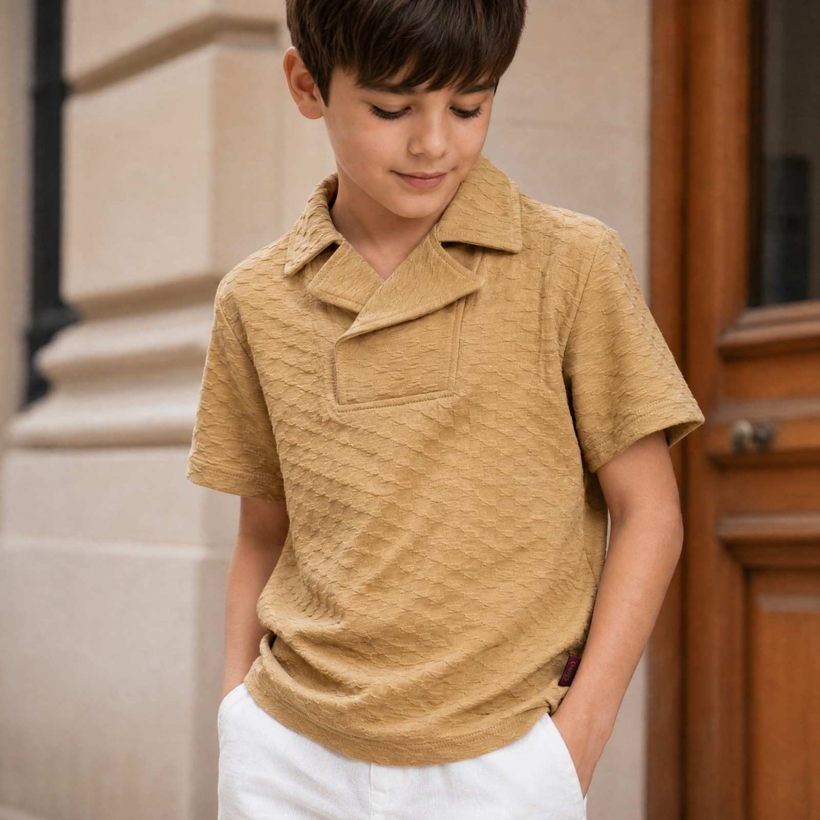Boys 100% Cotton Textured Cozy Pop T-Shirt