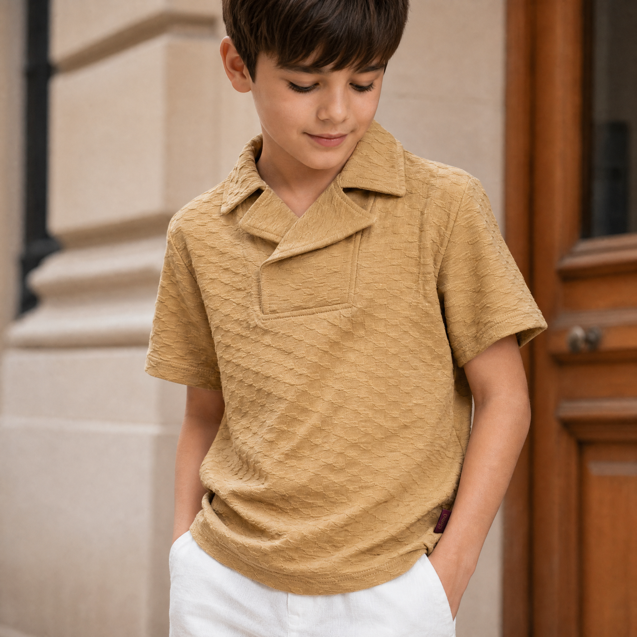 Boys 100% Cotton Textured Cozy Pop T-Shirt