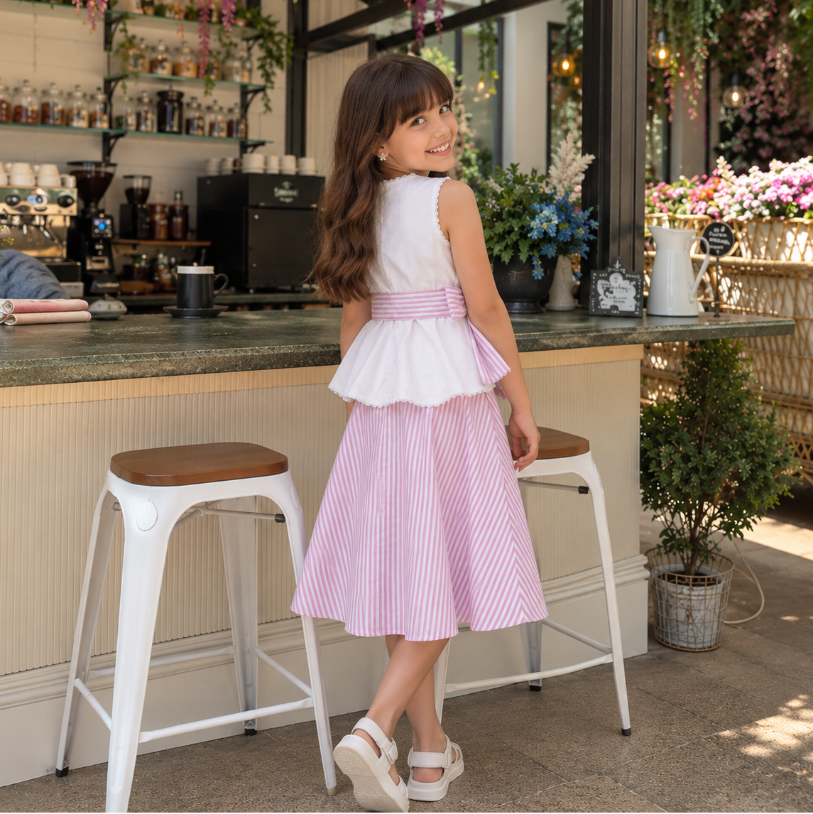 The Positano Bow Co-ord Set |  Elegant Summer Outfit for Girls