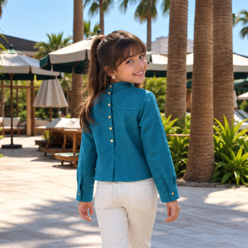 Premium Textured Party Top For Girls - La Tied Elegance