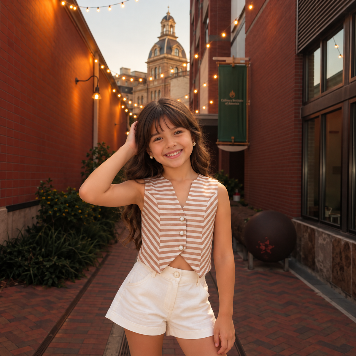 Girls Cotton-Linen Top - The Signature Cut
