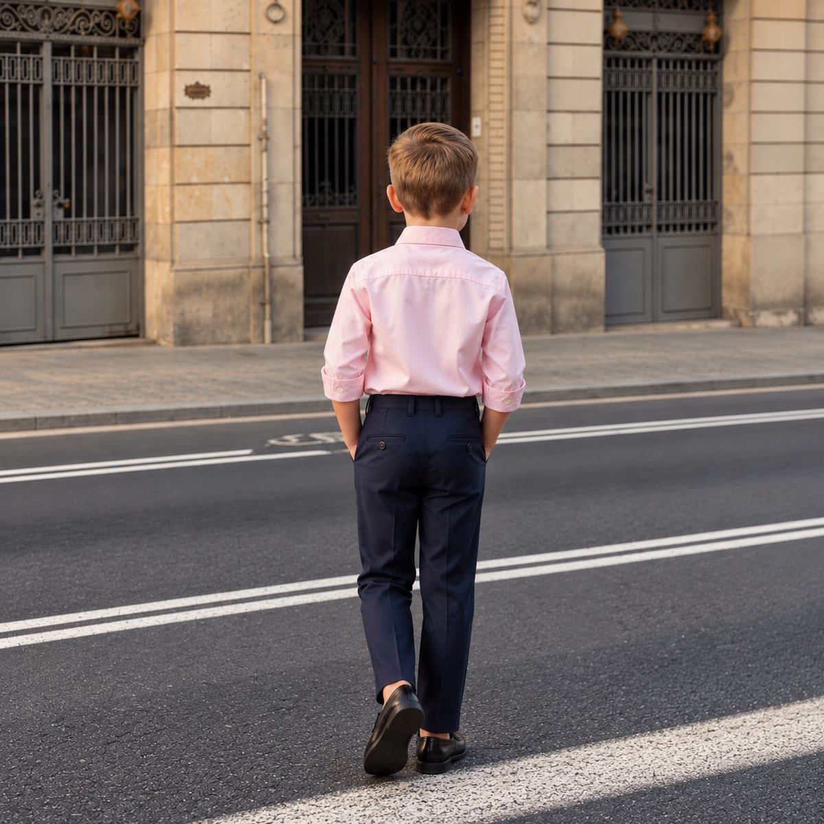Boys Blush Pink Cotton Shirt