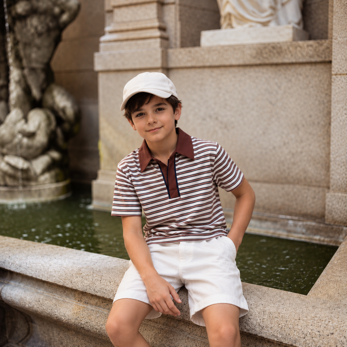 Boys Cotton Polo Neck T-Shirt | Crossline Knit