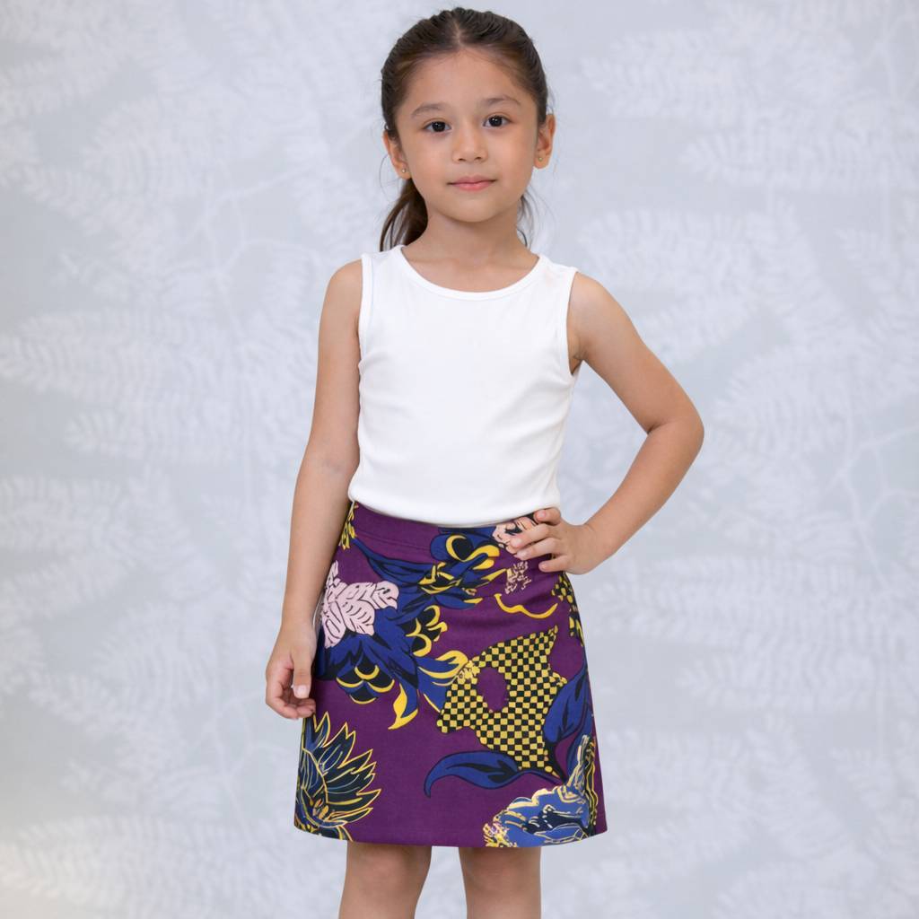 Purple satin, premium finish skirt