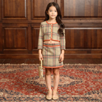 Tweed checks co-ord set - skirt and top for girls