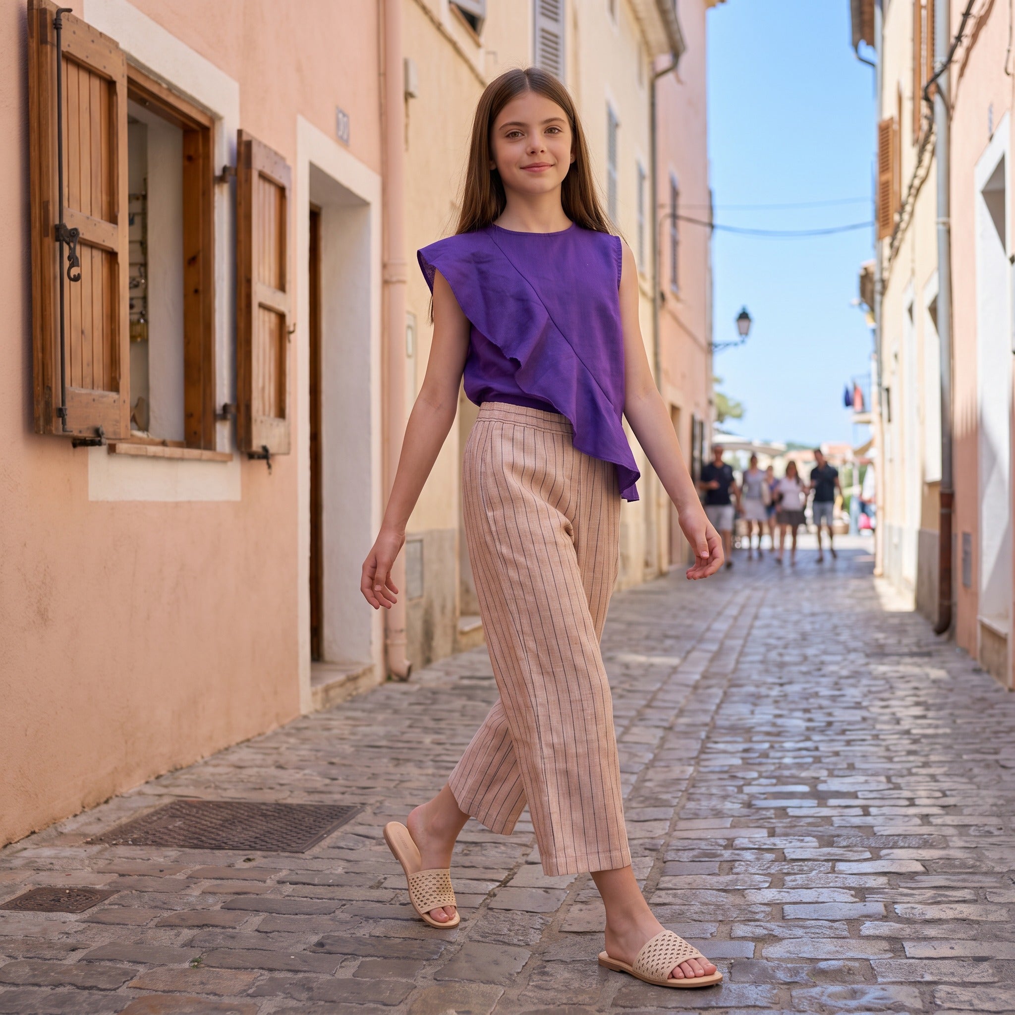 Sunset in Capri Co-ord Set | Cotton-Linen Top & Pants
