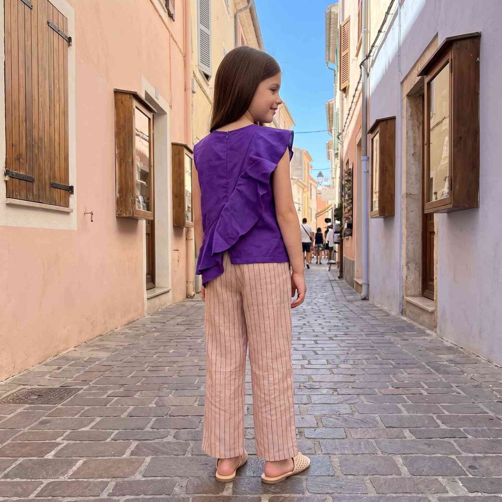 cotton top and cotton-linen pants