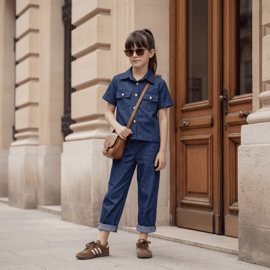 Girls 100% Cotton Denim Play & Wander Co-ord Set