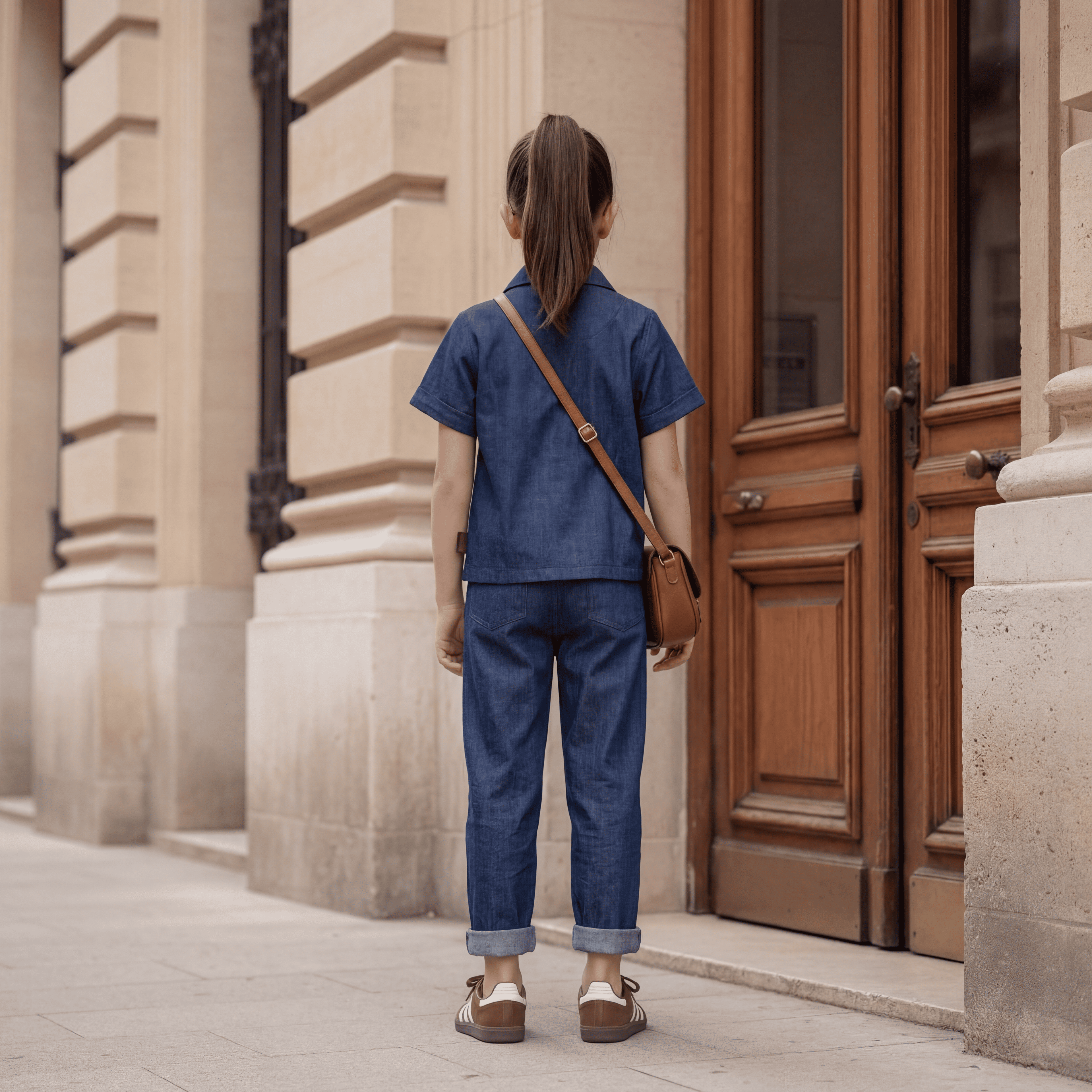 Girls 100% Cotton Denim Play & Wander Co-ord Set