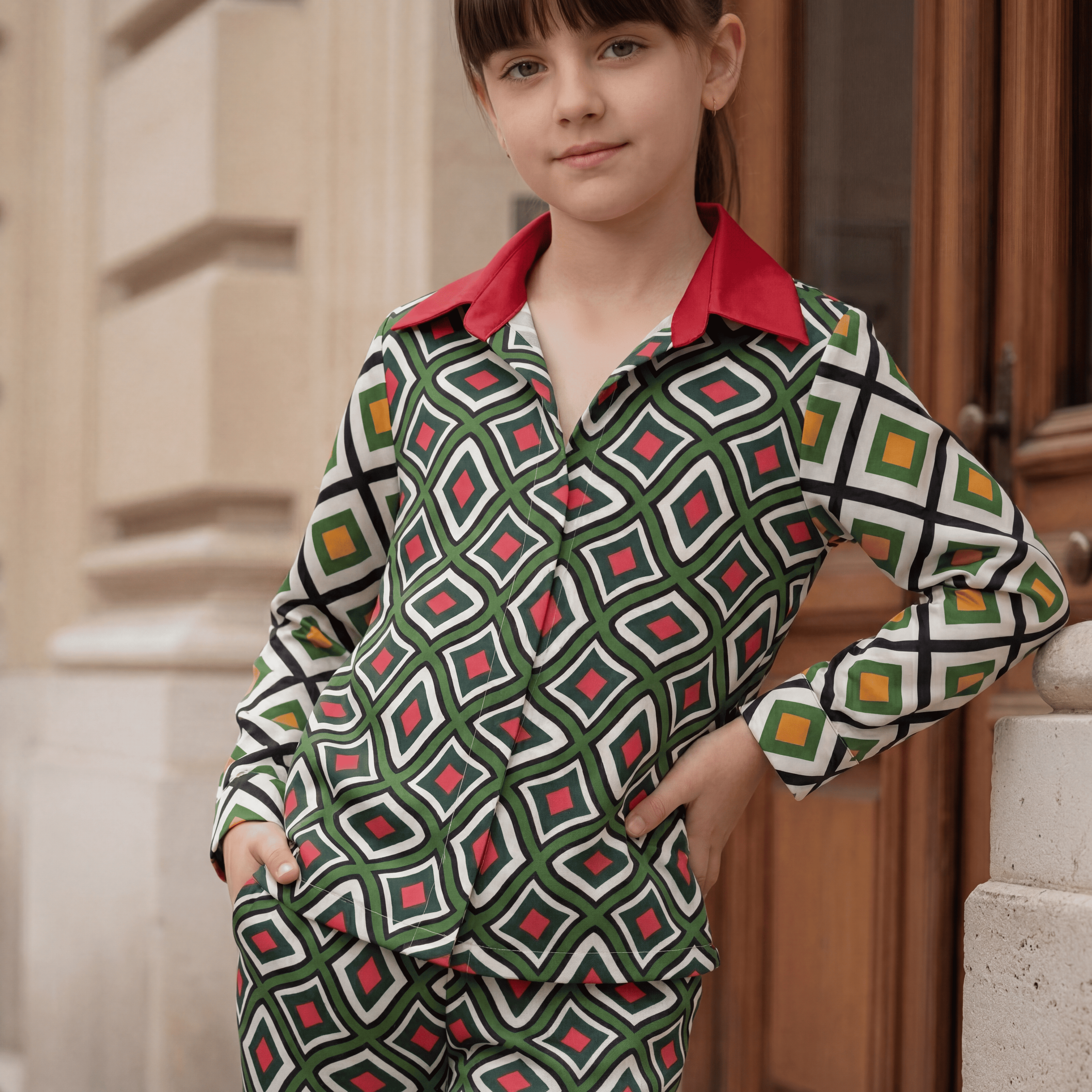Girls Retro Print Co-ord Set