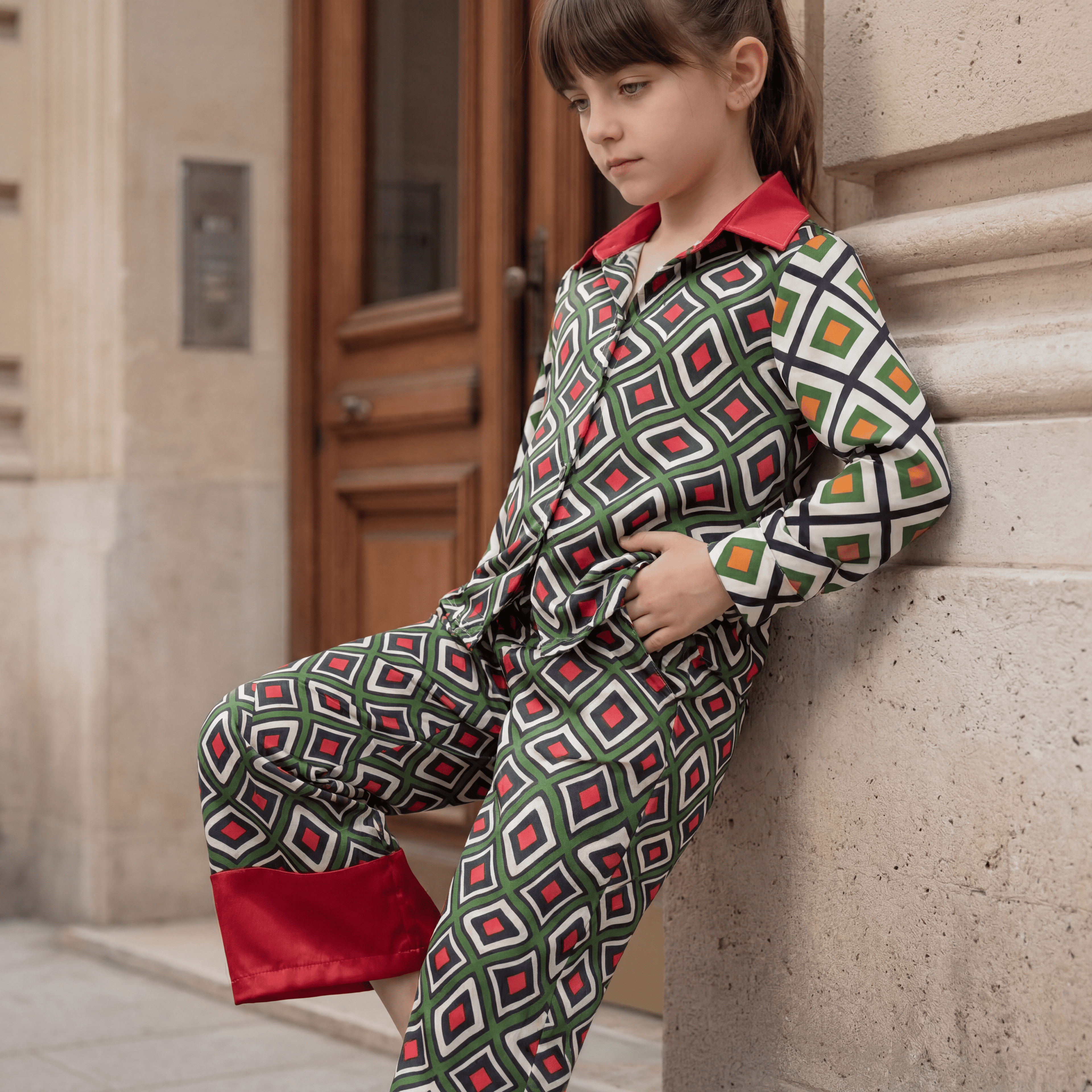 Girls Retro Print Co-ord Set