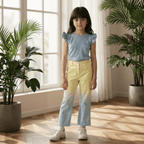 Girls Premium Cotton Summer Co-ord Set - Sunshine Ombre