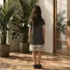 Girls Premium Satin Casual Dress - Fleur Blanc Dress