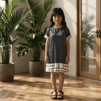 Girls Premium Satin Casual Dress - Fleur Blanc Dress