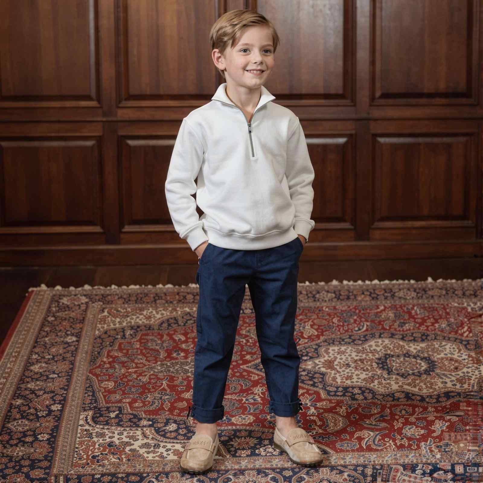 White 100% cotton sweatshirt for boys
