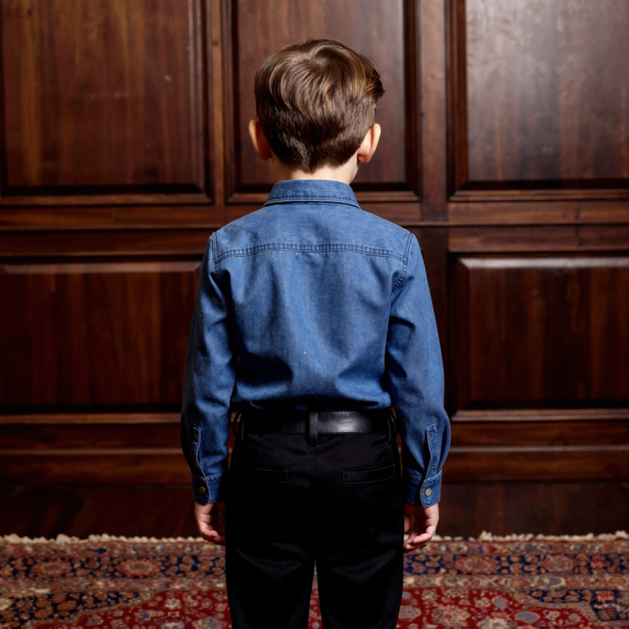 Ruffled Western Denim Shirt