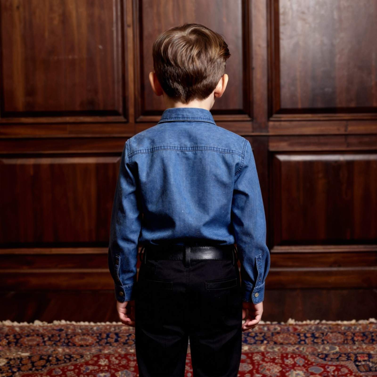 Boys 100% Cotton Ruffled Western Denim Shirt