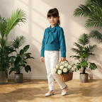 Premium Textured Party Top For Girls - La Tied Elegance