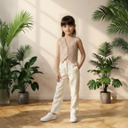 Girls Cotton-Linen Top - The Signature Cut