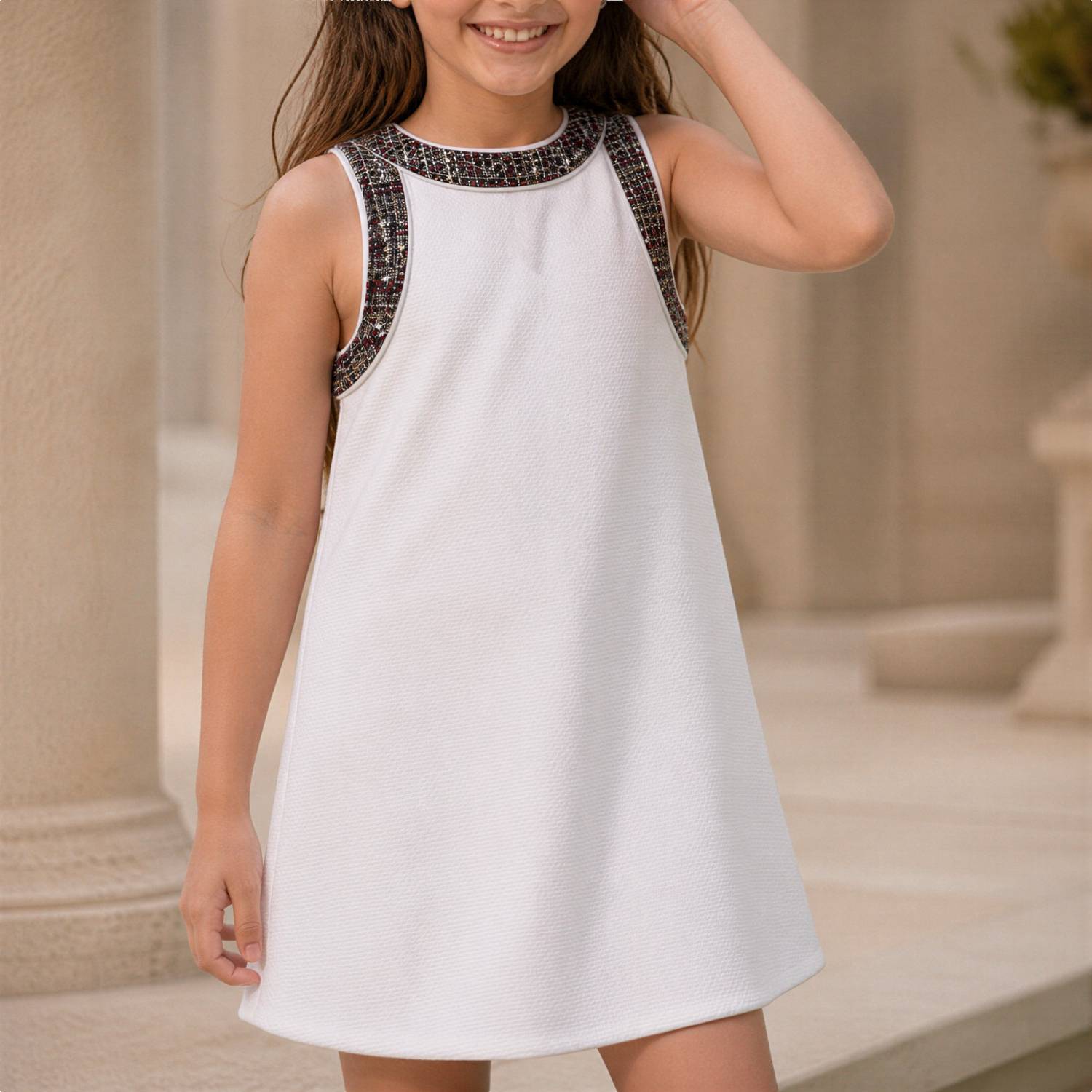 The Little Duchess Dress | Girls White A-Line Party Dress