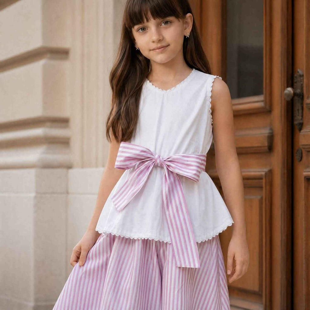 The Positano Bow Co-ord Set |  Elegant Summer Outfit for Girls
